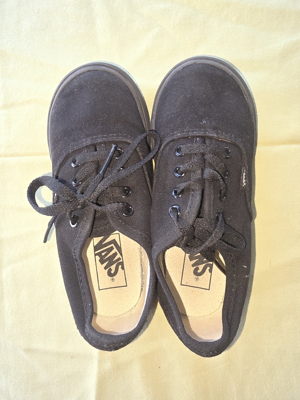 Vans Kids Black Canvas Lace-Up Shoes